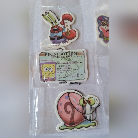 PSD BIG SNIFF ~ 7 SPONGEBOB PATRICK SQUIDWARD CAR AIR FRESHENER COCONUT SCENT - Picture 3 of 4